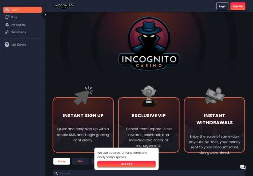 Incognito Casino screenshot