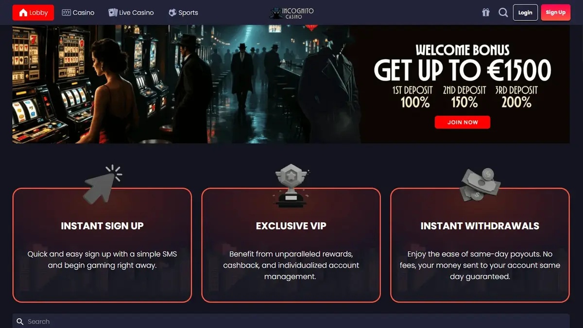 Incognito Casino screenshot